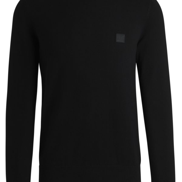 Pull Regular en coton et cachemire avec patch logoté – Hugo Boss