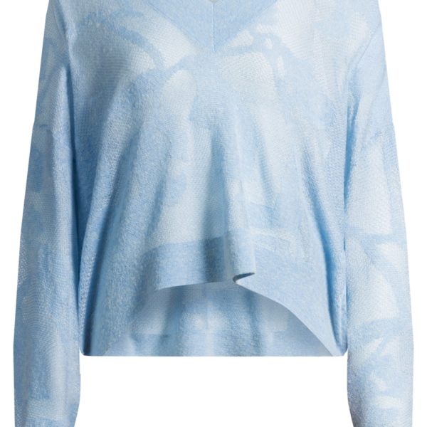 Pull à col V en maille jacquard à fleurs – Hugo Boss