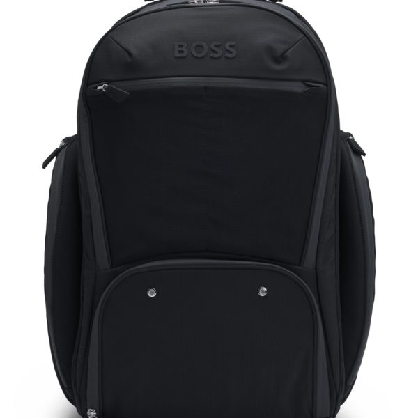 Sac à dos avec garnitures en métal argenté lisse – Hugo Boss