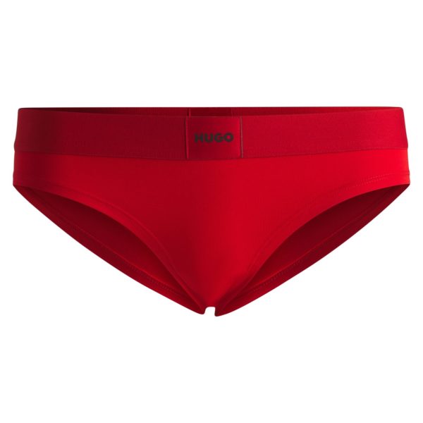 Slip en coton stretch avec étiquette logotée rouge – Hugo Boss