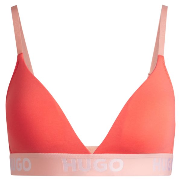 Soutien-gorge triangle en coton stretch avec bande logotée – Hugo Boss