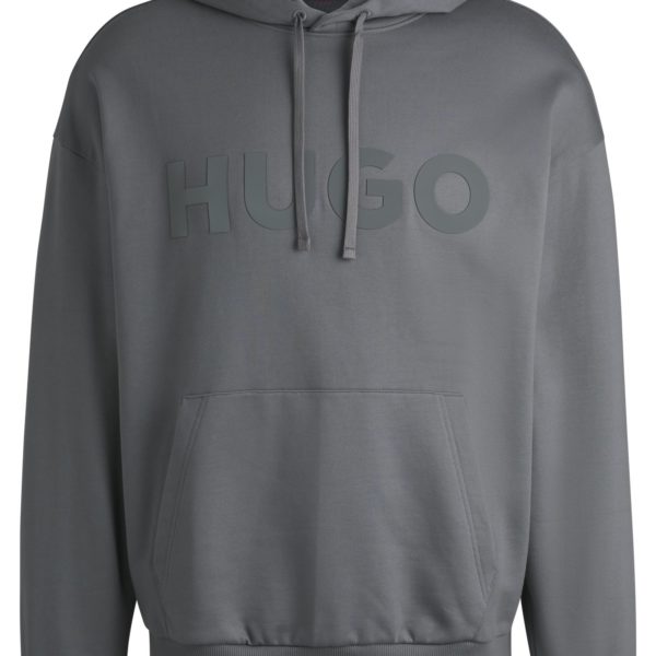Sweat à capuche Oversize en molleton de coton avec logo ton sur ton – Hugo Boss
