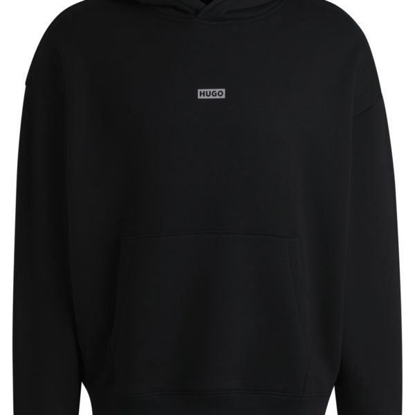 Sweat à capuche Loose en molleton de coton avec détails logotés – Hugo Boss