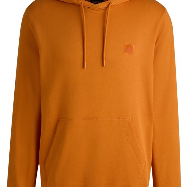 Sweat à capuche Regular en molleton de coton avec patch logoté – Hugo Boss