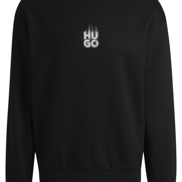 Sweat en molleton de coton à logos imprimés revisités effet fumé – Hugo Boss