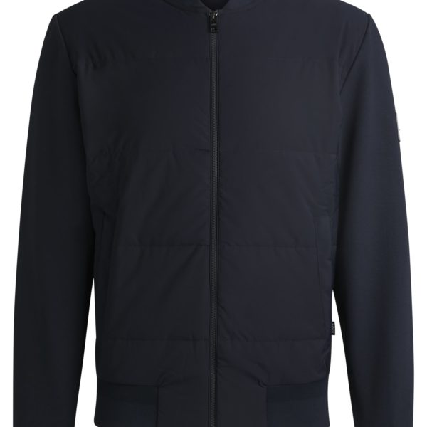 Sweat zippé en coton mélangé avec devant matelassé – Hugo Boss