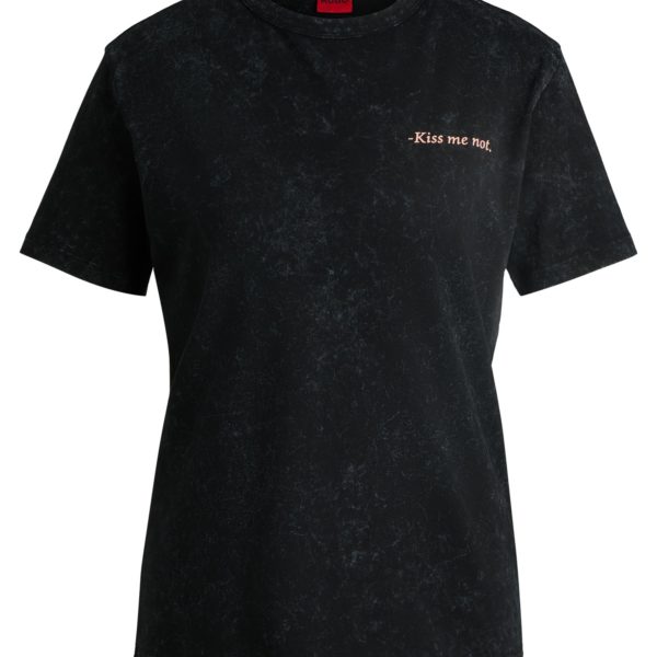 T-shirt en coton à col rond avec imprimé de la saison – Hugo Boss