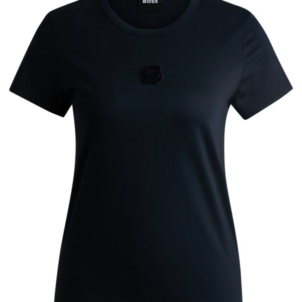 T-shirt en coton mercerisé avec monogramme Double B – Hugo Boss