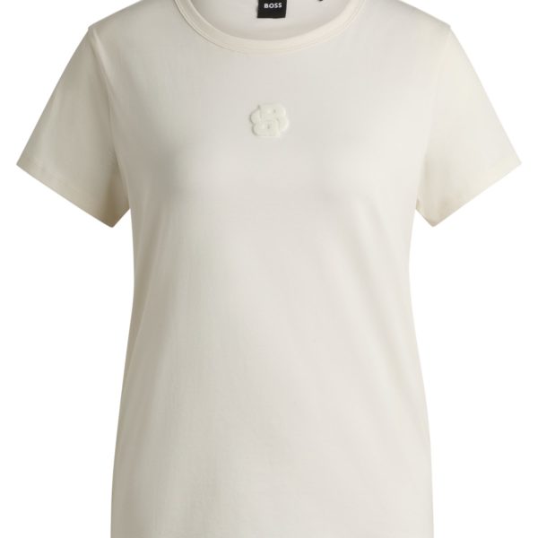 T-shirt en coton mercerisé avec monogramme Double B – Hugo Boss