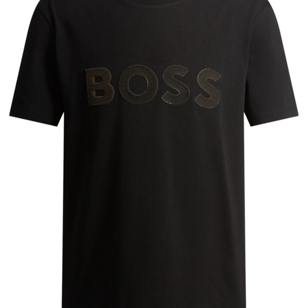 T-shirt en coton stretch avec grand logo – Hugo Boss