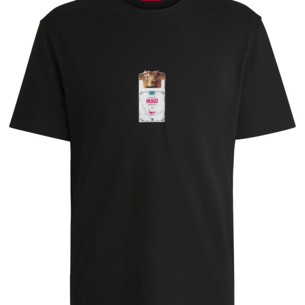 T-shirt en jersey de coton à imprimé paquet de cigarettes – Hugo Boss