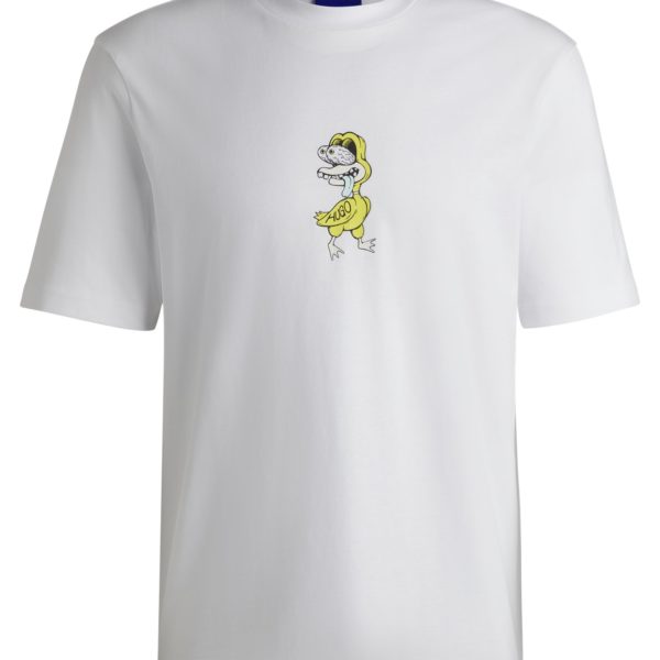 T-shirt en jersey de coton à motif animalier graphique – Hugo Boss