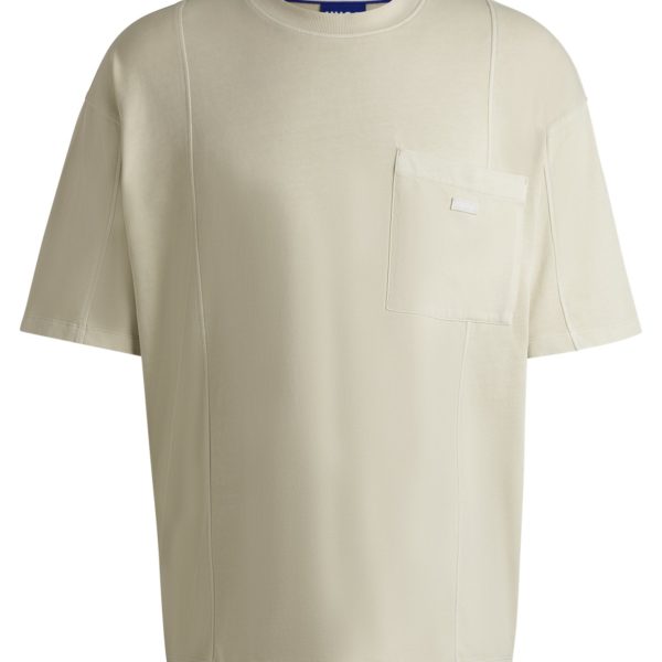 T-shirt en jersey de coton avec coutures verticales – Hugo Boss
