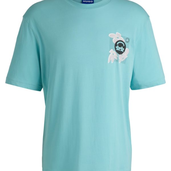 T-shirt en jersey de coton avec logos imprimés – Hugo Boss