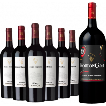 Pack 6 Bouteilles Réserve Mouton Cadet - Baron Philippe de Rothschild + 1 Magnum Mouton Cadet 90ème Anniversaire Offert