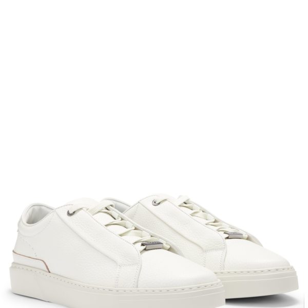 Baskets Gary en cuir grainé à lacets masqués – Hugo Boss