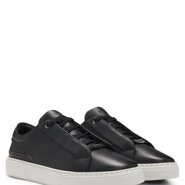 Baskets Gary en cuir grainé à lacets masqués – Hugo Boss