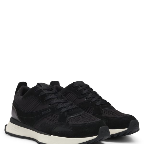 Baskets avec finitions en maille et cuir bruni – Hugo Boss