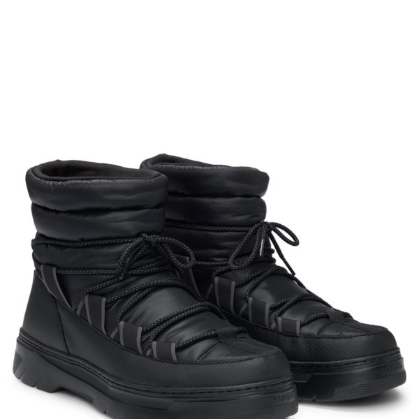 Bottines à lacets en mélange de matières avec semelle extérieure emblématique – Hugo Boss