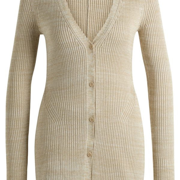 Cardigan long à la structure côtelée moulinée – Hugo Boss