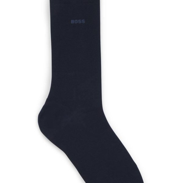 Chaussettes mi-mollet à logo, en coton peigné stretch – Hugo Boss