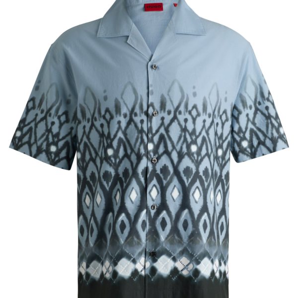 Hugo Boss Chemise Oversize en coton à imprimé peint à la main