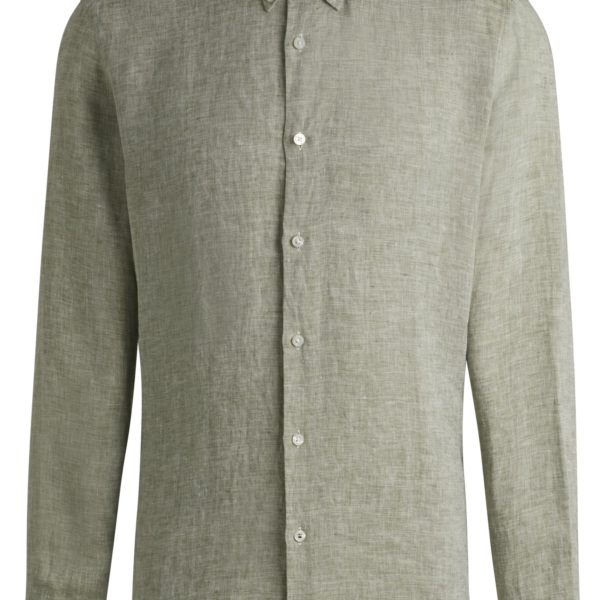 Chemise Regular à pointes boutonnées en lin – Hugo Boss