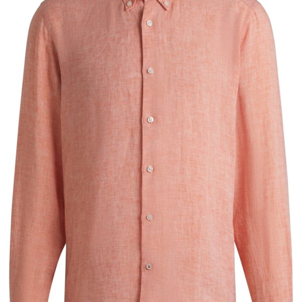 Chemise Regular à pointes boutonnées en lin – Hugo Boss