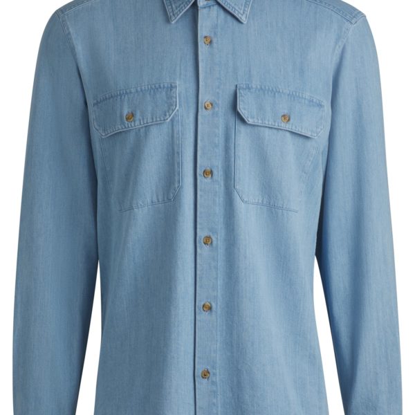 Chemise Regular en denim de coton bleu – Hugo Boss