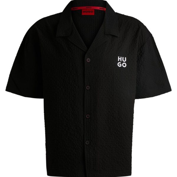 Chemise Regular en tissu gaufré avec logo brodé – Hugo Boss