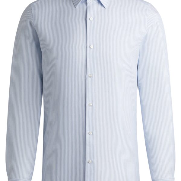 Chemise Slim en lin mélangé à rayures – Hugo Boss