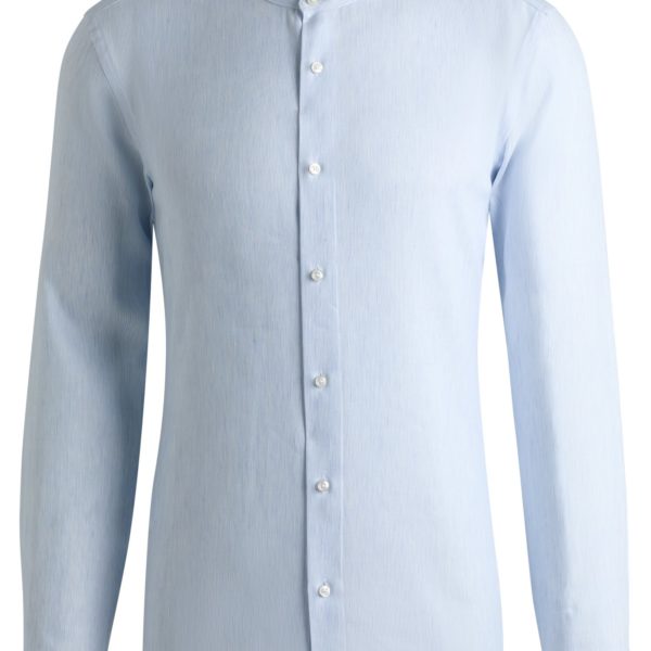 Chemise Slim en twill de lin mélangé à rayures – Hugo Boss