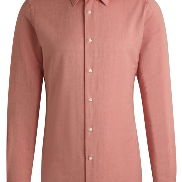 Chemise slim en twill de coton-cachemire italien – Hugo Boss