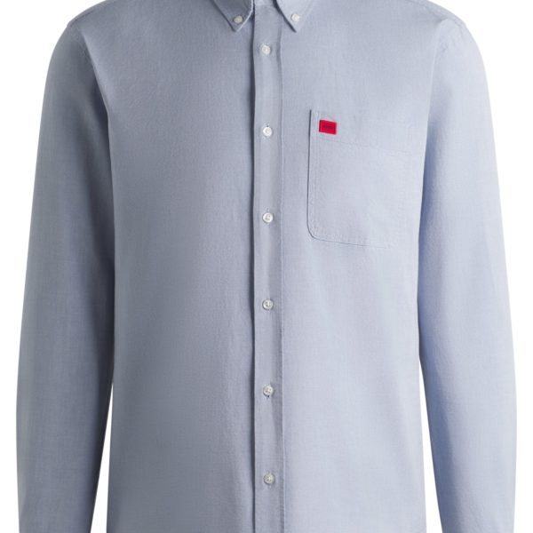Chemise Slim boutonnée en coton Oxford lavé – Hugo Boss