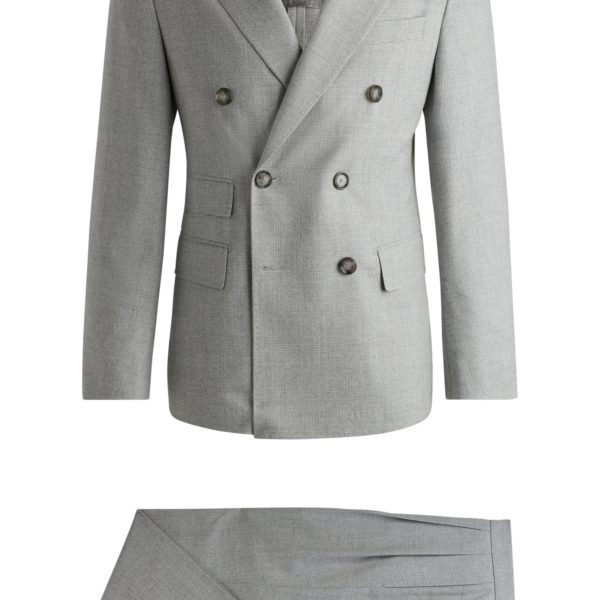 Costume croisé Slim en laine vierge à carreaux – Hugo Boss