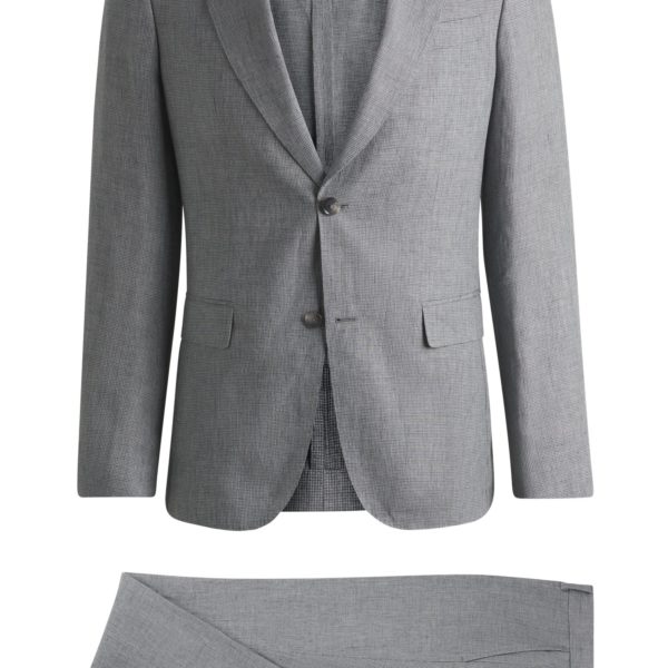 Costume en lin mélangé à micro motif – Hugo Boss