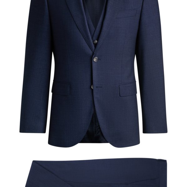 Costume Regular trois pièces en laine stretch – Hugo Boss