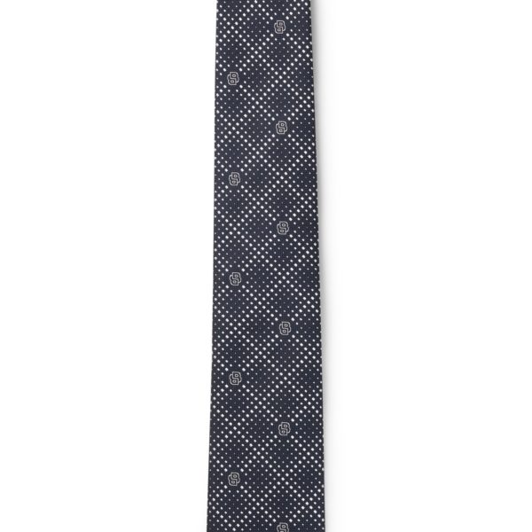 Cravate en soie mélangée à monogramme jacquard Double B – Hugo Boss