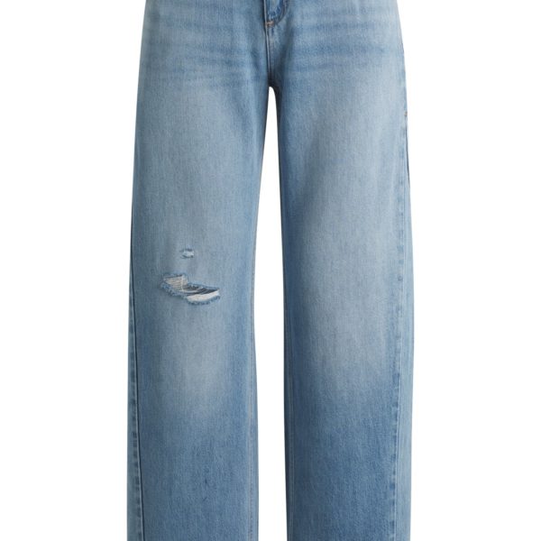 Jean large en denim bleu avec ourlet décalé – Hugo Boss