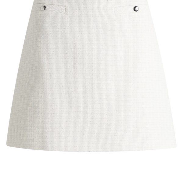 Jupe courte en maille bouclette de coton mélangé avec poches – Hugo Boss