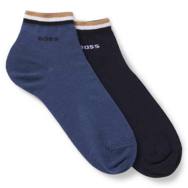 Lot de deux paires de chaussettes à rayures emblématiques au niveau des chevilles – Hugo Boss
