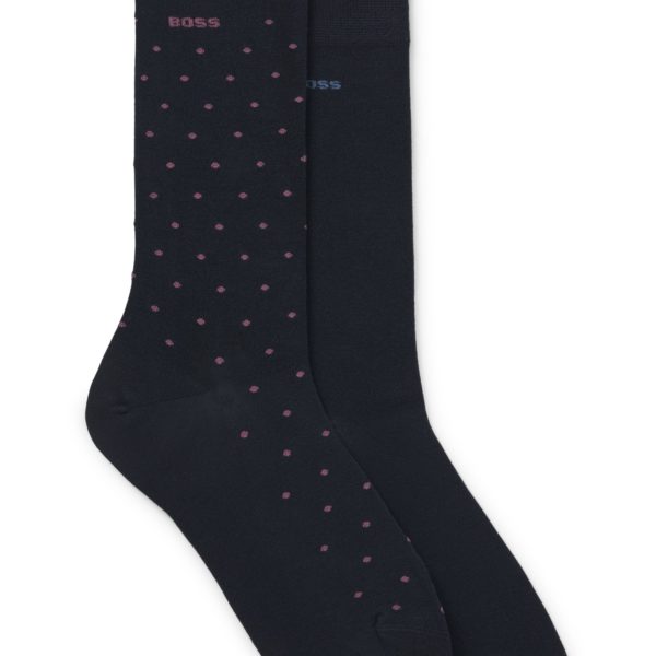 Lot de deux paires de chaussettes mi-mollet à logos – Hugo Boss