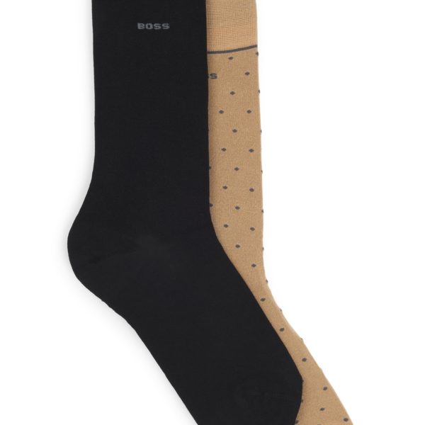 Lot de deux paires de chaussettes mi-mollet à logos – Hugo Boss