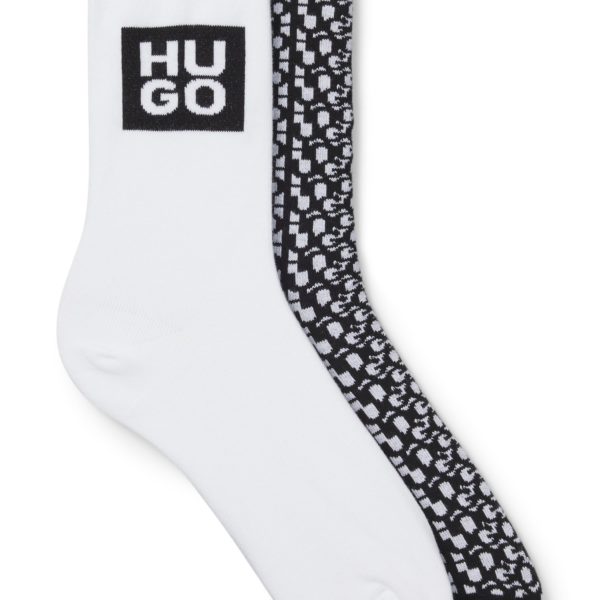 Lot de deux paires de chaussettes mi-mollet en coton mélangé – Hugo Boss