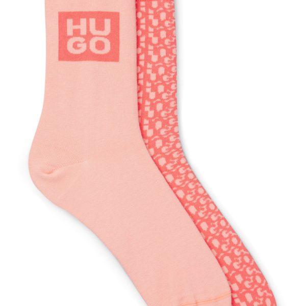 Lot de deux paires de chaussettes mi-mollet en coton mélangé – Hugo Boss