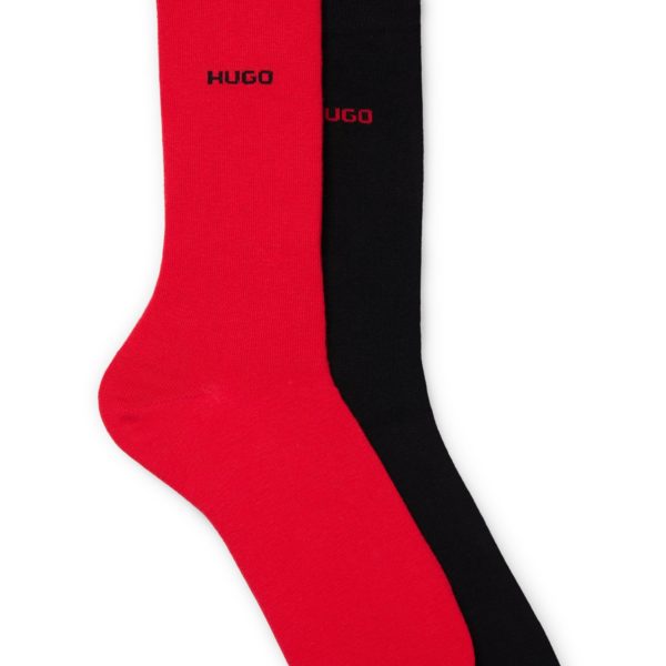 Lot de deux paires de chaussettes mi-mollet en tissu stretch – Hugo Boss