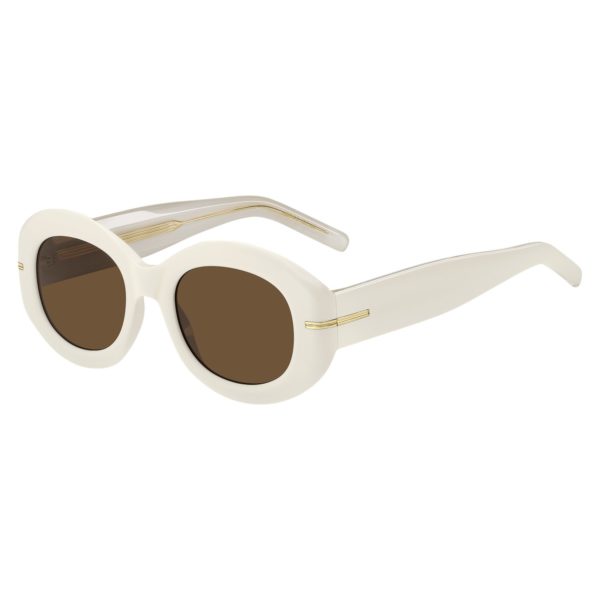 Lunettes de soleil en acétate blanc avec détail doré emblématique – Hugo Boss