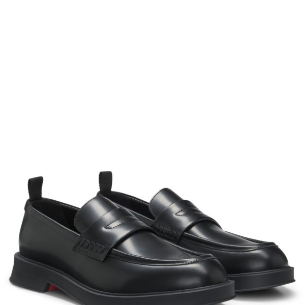 Mocassins en cuir brossé à bride matelassée – Hugo Boss