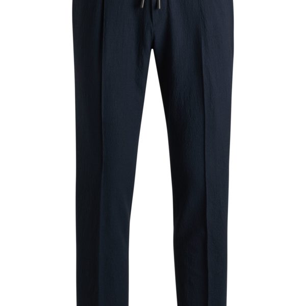 Pantalon Slim en seersucker et laine vierge mélangée – Hugo Boss