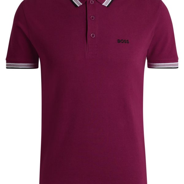 Polo Paddy en piqué de coton avec sous-col logoté – Hugo Boss